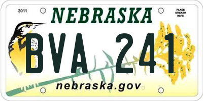 NE license plate BVA241