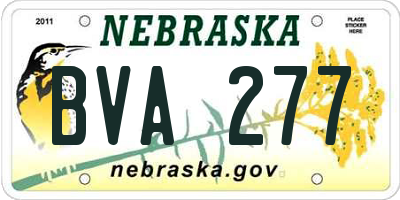 NE license plate BVA277