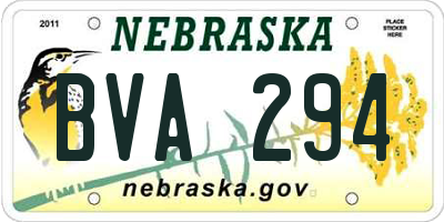 NE license plate BVA294