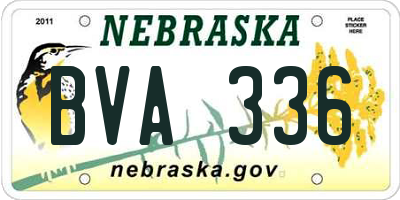 NE license plate BVA336