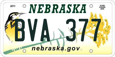 NE license plate BVA377