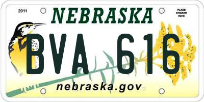 NE license plate BVA616