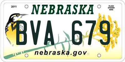 NE license plate BVA679