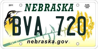 NE license plate BVA720