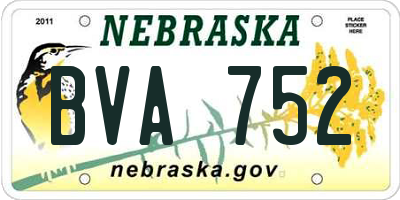 NE license plate BVA752
