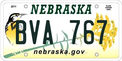 NE license plate BVA767