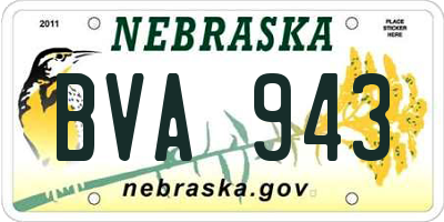 NE license plate BVA943