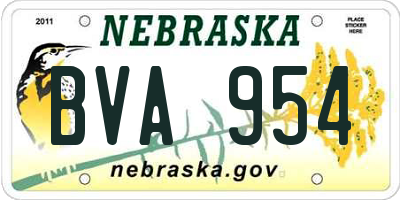NE license plate BVA954