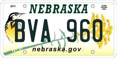 NE license plate BVA960