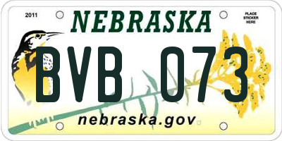 NE license plate BVB073