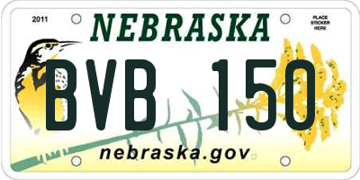 NE license plate BVB150