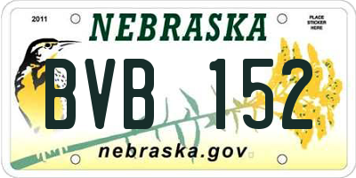 NE license plate BVB152