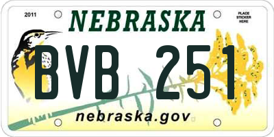 NE license plate BVB251