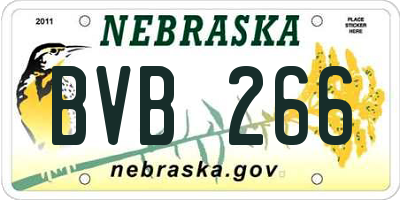 NE license plate BVB266
