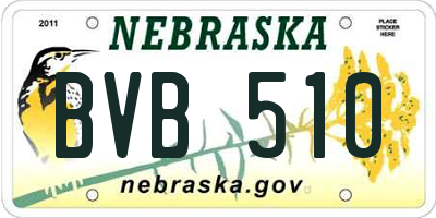 NE license plate BVB510
