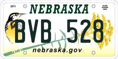 NE license plate BVB528