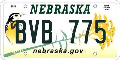 NE license plate BVB775