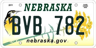 NE license plate BVB782