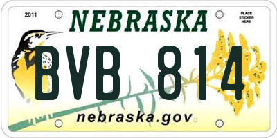 NE license plate BVB814
