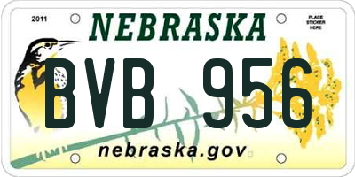 NE license plate BVB956