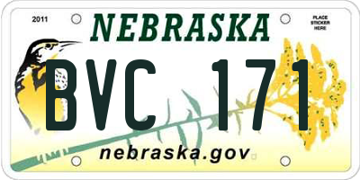 NE license plate BVC171