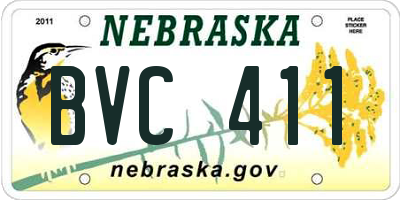 NE license plate BVC411