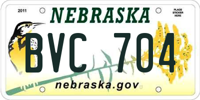 NE license plate BVC704