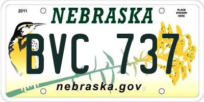 NE license plate BVC737