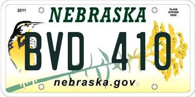 NE license plate BVD410