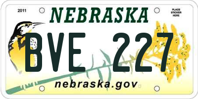 NE license plate BVE227