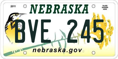 NE license plate BVE245