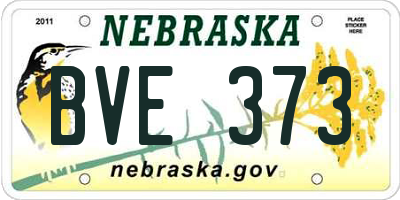 NE license plate BVE373