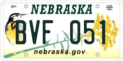 NE license plate BVF051