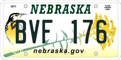 NE license plate BVF176