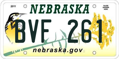 NE license plate BVF261