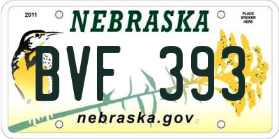 NE license plate BVF393