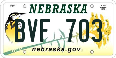 NE license plate BVF703