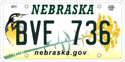 NE license plate BVF736