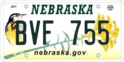 NE license plate BVF755