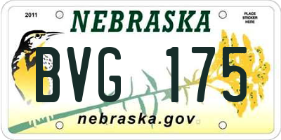 NE license plate BVG175
