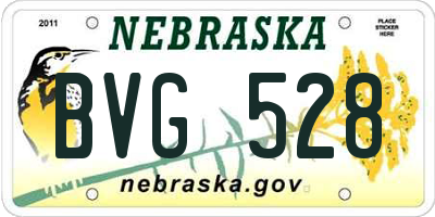 NE license plate BVG528