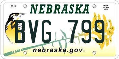 NE license plate BVG799