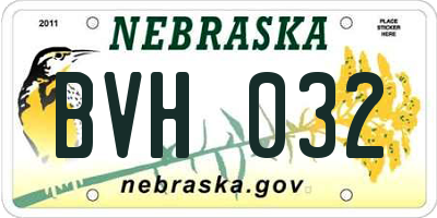 NE license plate BVH032