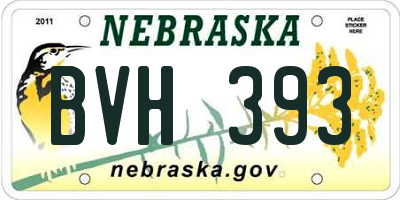 NE license plate BVH393