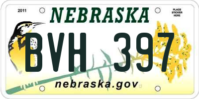 NE license plate BVH397