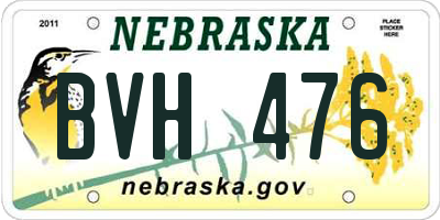 NE license plate BVH476