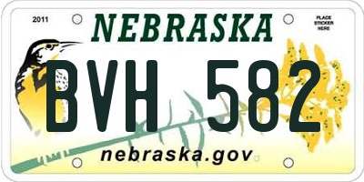 NE license plate BVH582