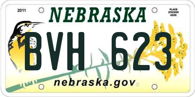 NE license plate BVH623