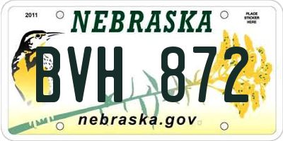 NE license plate BVH872
