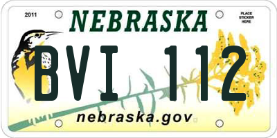 NE license plate BVI112